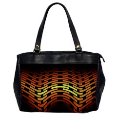 Fractal Orange Texture Waves Office Handbags by Celenk