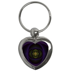 Fractal Blue Eye Fantasy 3d Key Chains (heart)  by Celenk