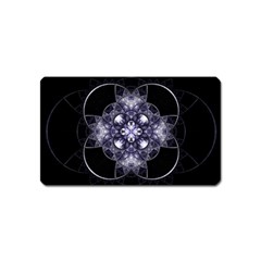 Fractal Blue Denim Stained Glass Magnet (name Card)