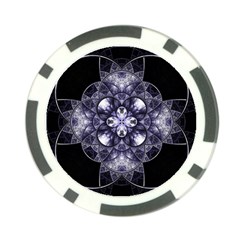 Fractal Blue Denim Stained Glass Poker Chip Card Guard (10 Pack) by Celenk