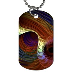 Fractal Colorful Rainbow Flowing Dog Tag (two Sides) by Celenk