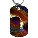 Fractal Colorful Rainbow Flowing Dog Tag (Two Sides) Back