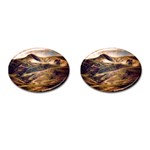 Iceland Mountains Sky Clouds Cufflinks (Oval) Front(Pair)