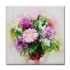 Flowers Roses Bouquet Art Nature Tile Coasters by Celenk