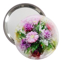 Flowers Roses Bouquet Art Nature 3  Handbag Mirrors by Celenk