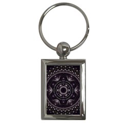 Fractal Mandala Circles Purple Key Chains (rectangle)  by Celenk