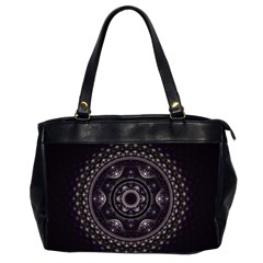 Fractal Mandala Circles Purple Office Handbags (2 Sides)  by Celenk