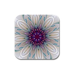 Mandala Kaleidoscope Ornament Rubber Square Coaster (4 Pack)  by Celenk