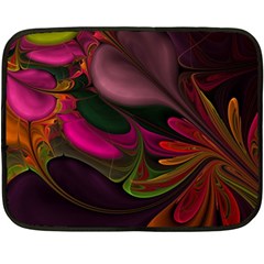 Fractal Abstract Colorful Floral Double Sided Fleece Blanket (mini)  by Celenk