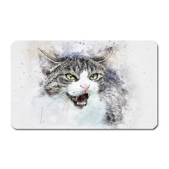 Cat Pet Art Abstract Watercolor Magnet (rectangular) by Celenk