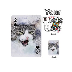 Cat Pet Art Abstract Watercolor Playing Cards 54 (mini)  by Celenk