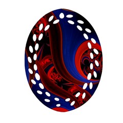 Fractal Abstract Pattern Circles Ornament (oval Filigree) by Celenk