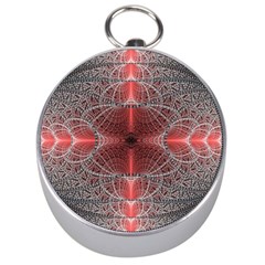 Fractal Diamond Circle Pattern Silver Compasses by Celenk