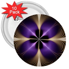 Fractal Glow Flowing Fantasy 3  Buttons (10 Pack)  by Celenk