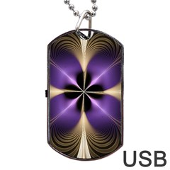 Fractal Glow Flowing Fantasy Dog Tag USB Flash (Two Sides)