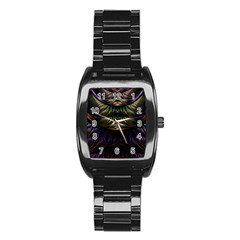 Fractal Colorful Pattern Fantasy Stainless Steel Barrel Watch by Celenk