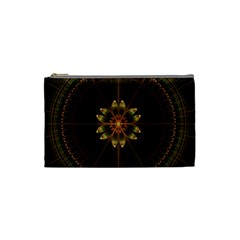 Fractal Floral Mandala Abstract Cosmetic Bag (small)  by Celenk