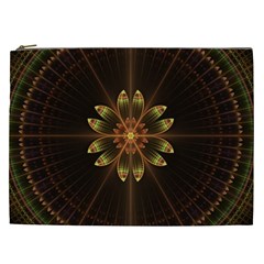 Fractal Floral Mandala Abstract Cosmetic Bag (xxl)  by Celenk