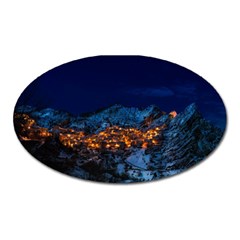 Castelmezzano Italy Village Town Oval Magnet by Celenk