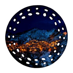 Castelmezzano Italy Village Town Round Filigree Ornament (two Sides) by Celenk