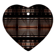 Fractal Fractal Art Design Geometry Heart Ornament (two Sides)