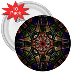 Fractal Detail Elements Pattern 3  Buttons (10 Pack)  by Celenk