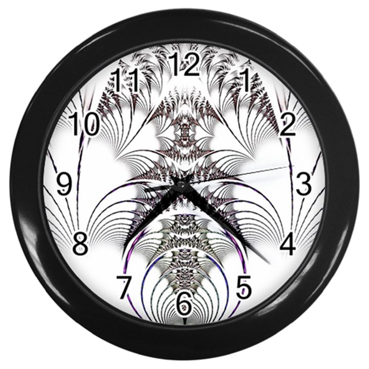 Fractal Delicate Intricate Wall Clocks (Black)