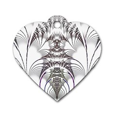 Fractal Delicate Intricate Dog Tag Heart (one Side) by Celenk