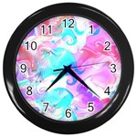 Background Art Abstract Watercolor Wall Clocks (Black) Front