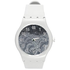 Abstract Art Decoration Design Round Plastic Sport Watch (m)