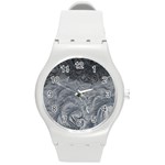 Abstract Art Decoration Design Round Plastic Sport Watch (M) Front