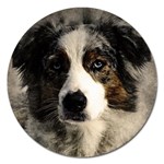 Dog Pet Art Abstract Vintage Magnet 5  (Round) Front