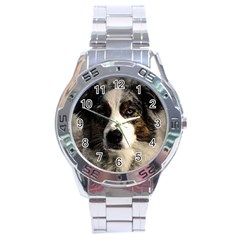 Dog Pet Art Abstract Vintage Stainless Steel Analogue Watch by Celenk