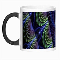 Fractal Blue Lines Colorful Morph Mugs by Celenk