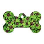 Luck Klee Lucky Clover Vierblattrig Dog Tag Bone (Two Sides) Front