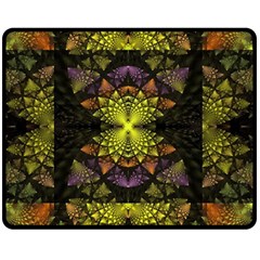 Fractal Multi Color Geometry Double Sided Fleece Blanket (medium)  by Celenk