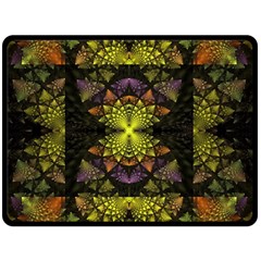 Fractal Multi Color Geometry Double Sided Fleece Blanket (large)  by Celenk