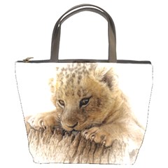 Lion Cub Close Cute Eyes Lookout Bucket Bags by Celenk