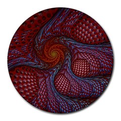 Fractal Red Fractal Art Digital Art Round Mousepads by Celenk