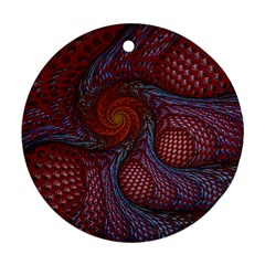 Fractal Red Fractal Art Digital Art Round Ornament (two Sides) by Celenk