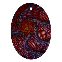 Fractal Red Fractal Art Digital Art Oval Ornament (two Sides) by Celenk