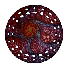 Fractal Red Fractal Art Digital Art Round Filigree Ornament (two Sides) by Celenk