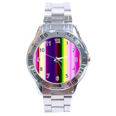 Abstract Background Pattern Textile 2 Stainless Steel Analogue Watch by Celenk