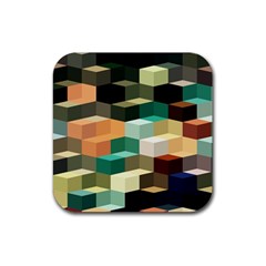 Art Design Color Pattern Creative 3d Rubber Coaster (square)  by Celenk