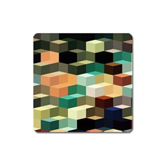 Art Design Color Pattern Creative 3d Square Magnet by Celenk