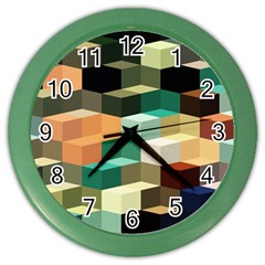 Art Design Color Pattern Creative 3d Color Wall Clocks by Celenk