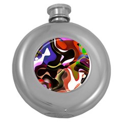 Abstract Background Design Art Round Hip Flask (5 Oz)