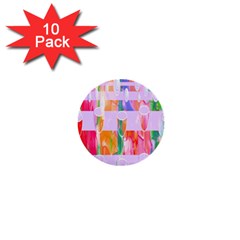 Watercolour Paint Dripping Ink 1  Mini Buttons (10 Pack)  by Celenk