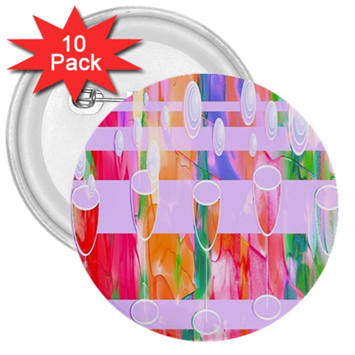 Watercolour Paint Dripping Ink 3  Buttons (10 pack) 