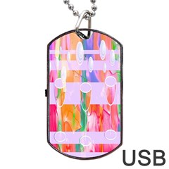 Watercolour Paint Dripping Ink Dog Tag Usb Flash (two Sides) by Celenk